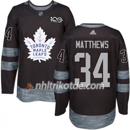 Toronto Maple Leafs Trikot Auston Matthews 34 1917-2017 100th Anniversary Adidas Schwarz Authentic - Herren